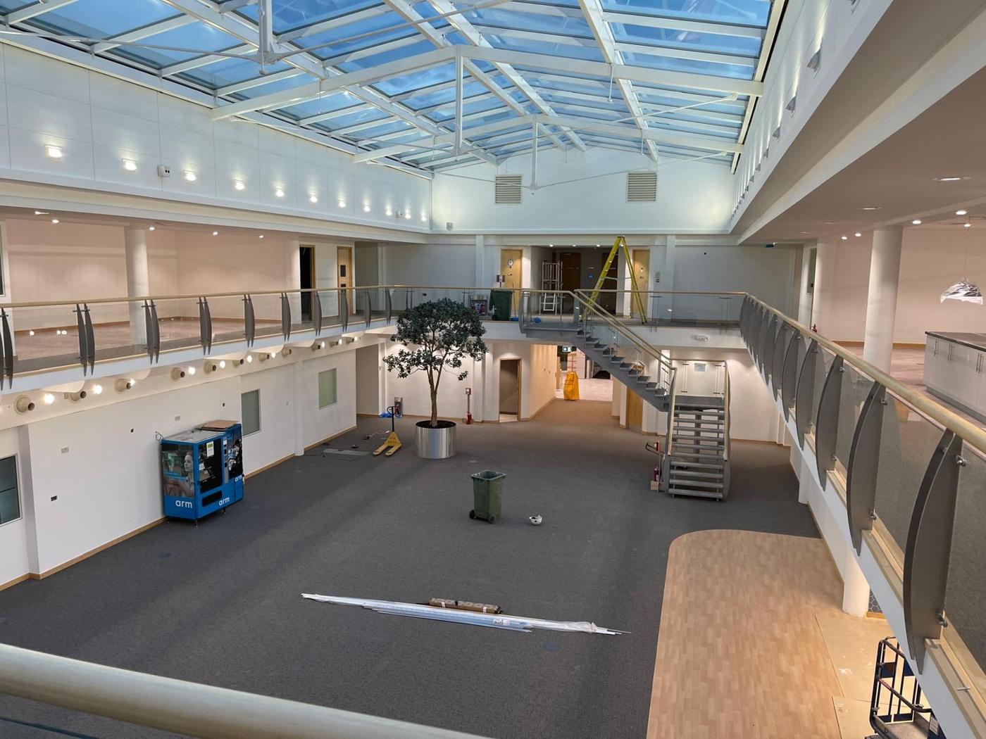 Atrium galleries with new lighting