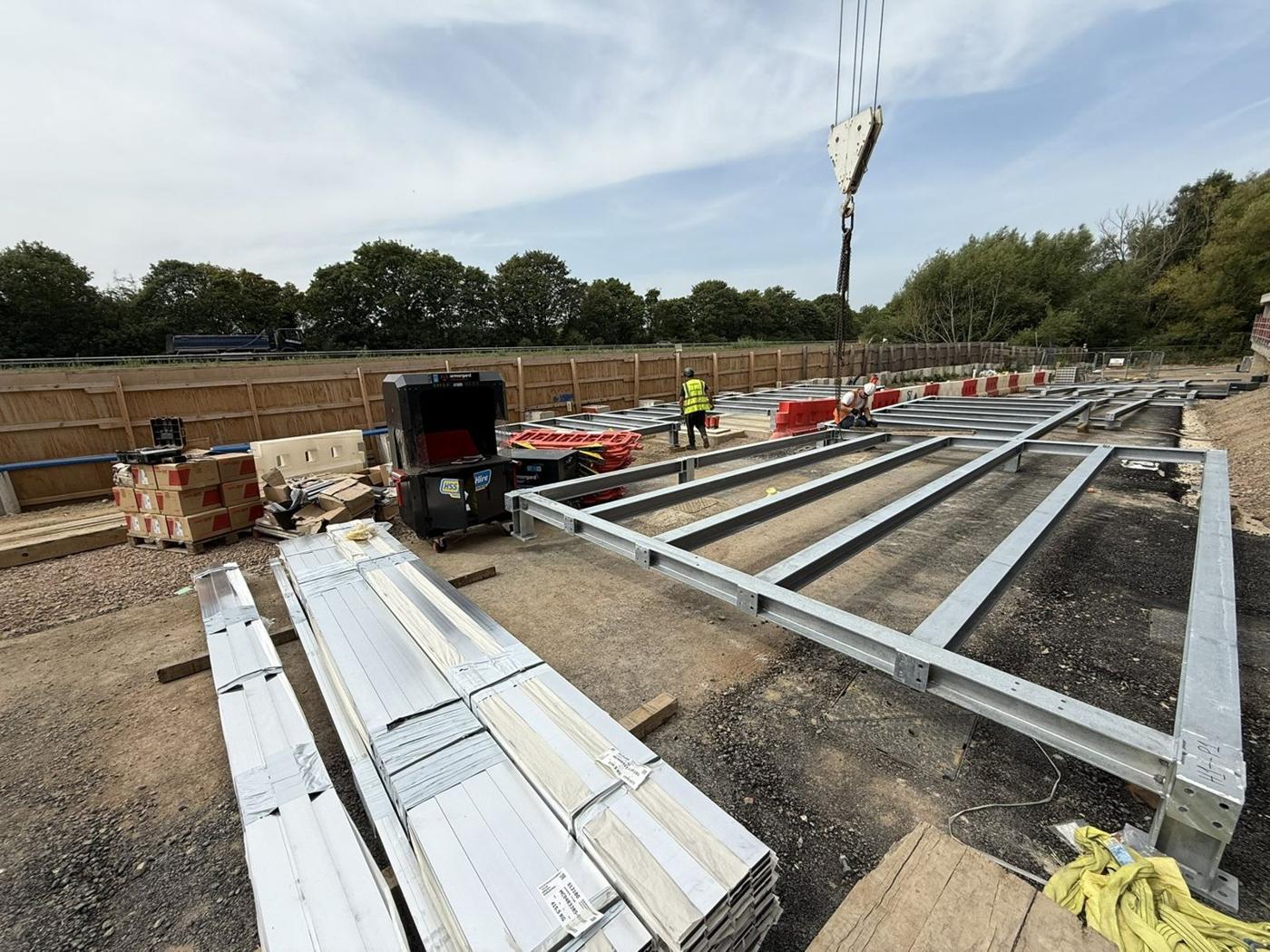Mounting rails delivered to site