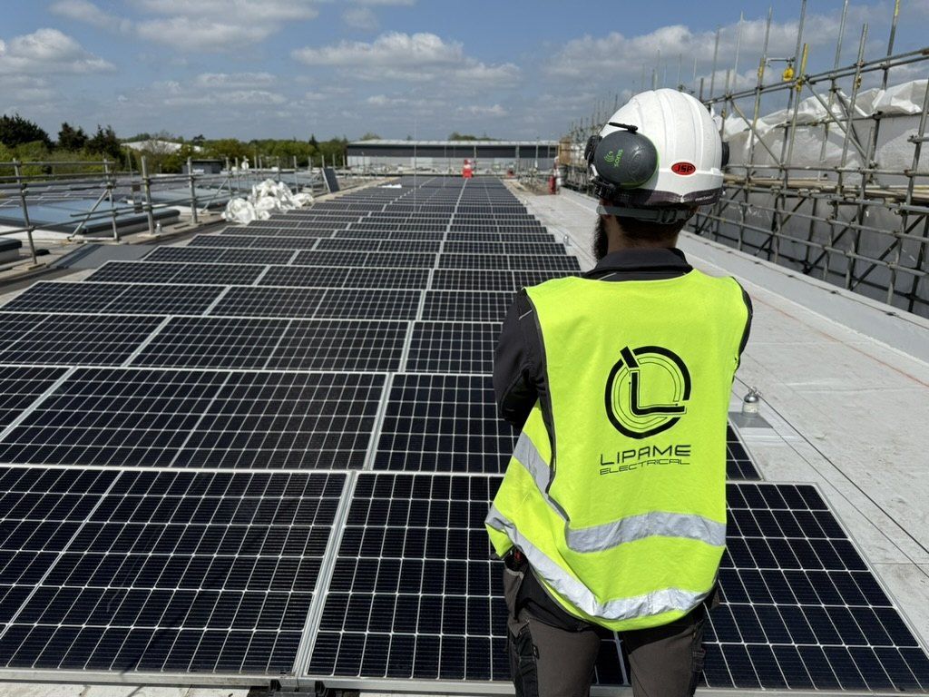 Lipame engineer on a large commercial rooftop array