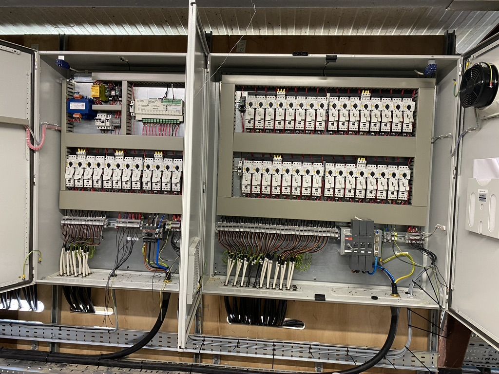Open line control panels fully wired