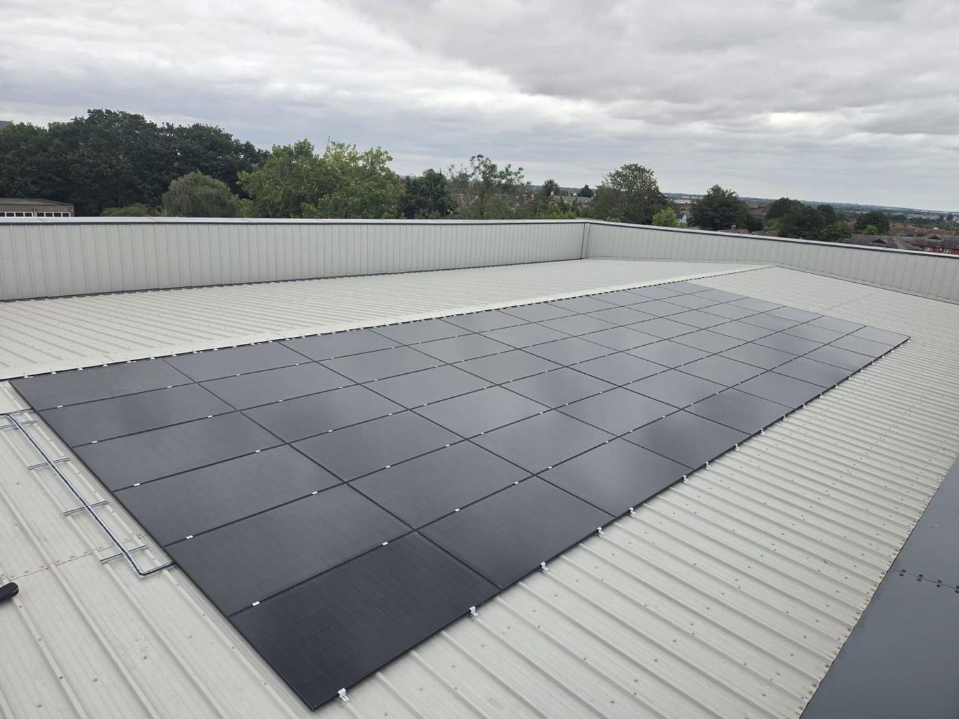 Solar panels on Plume Academy, Maldon