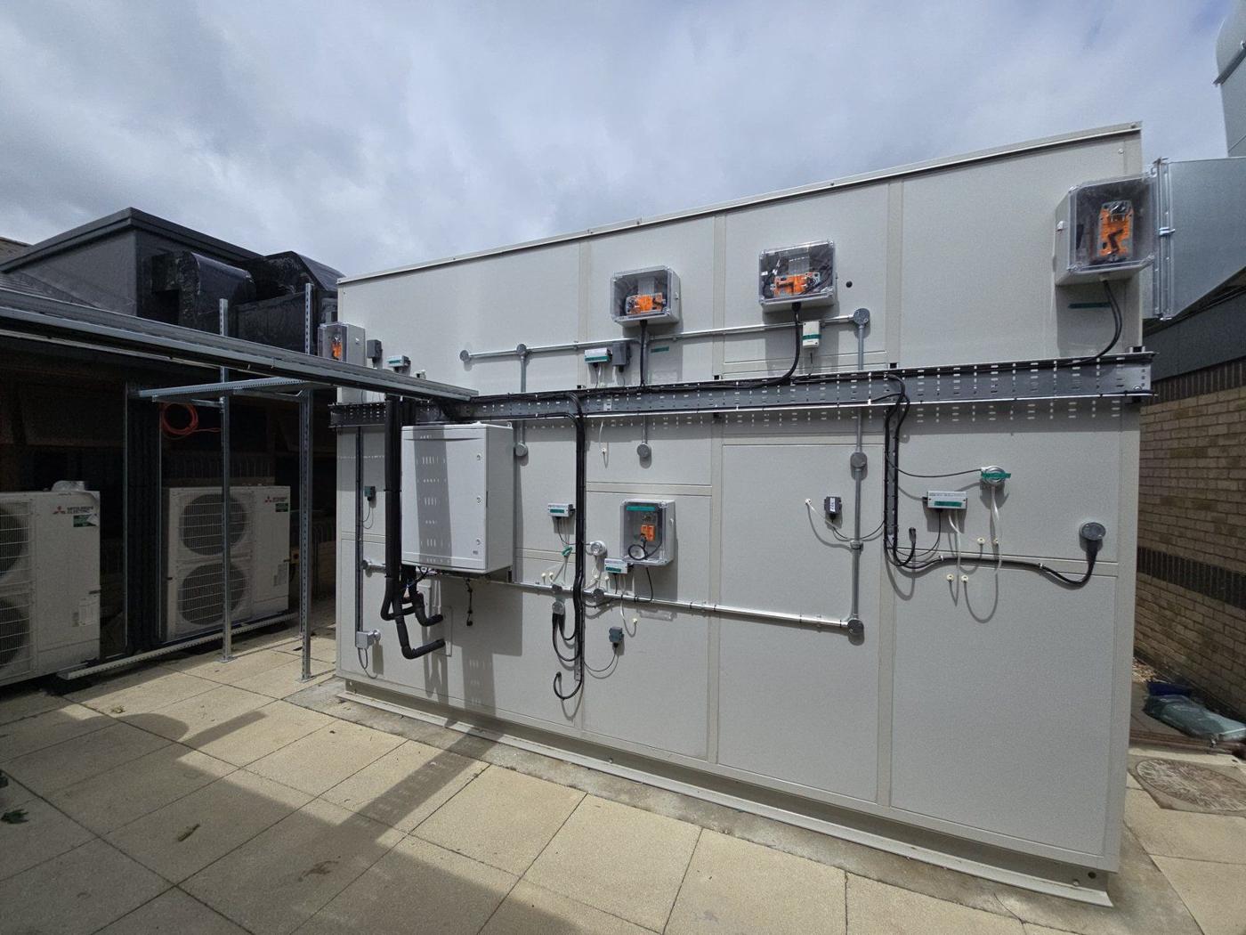 Field devices wired on a rooftop AHU