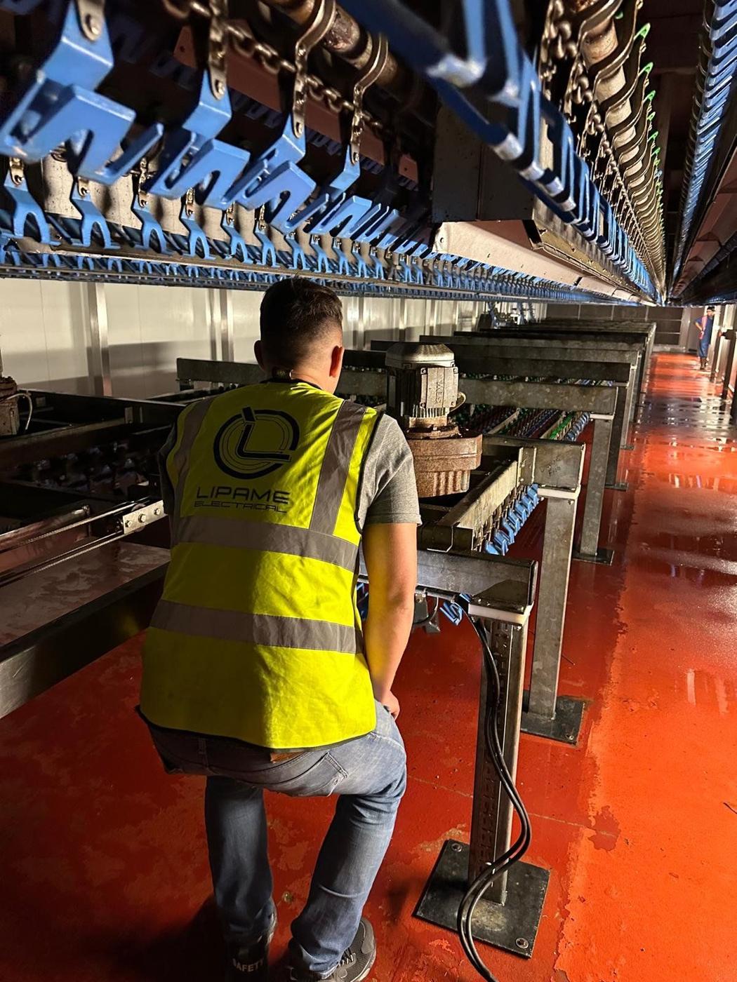 Lipame engineer checking the production line
