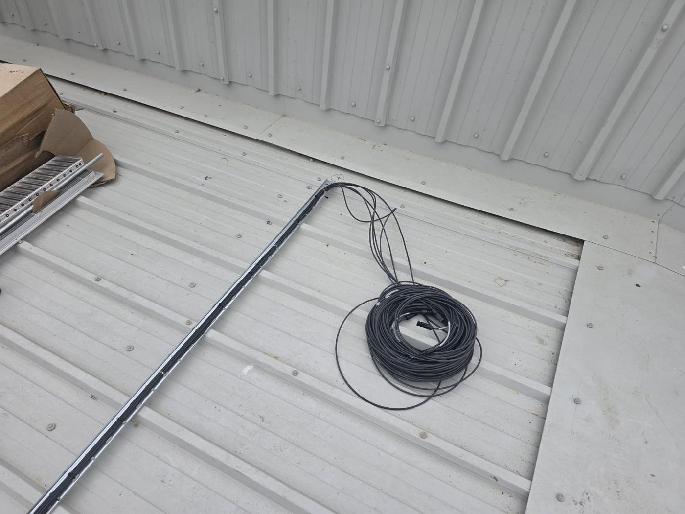 DC cable ready to run along the rails