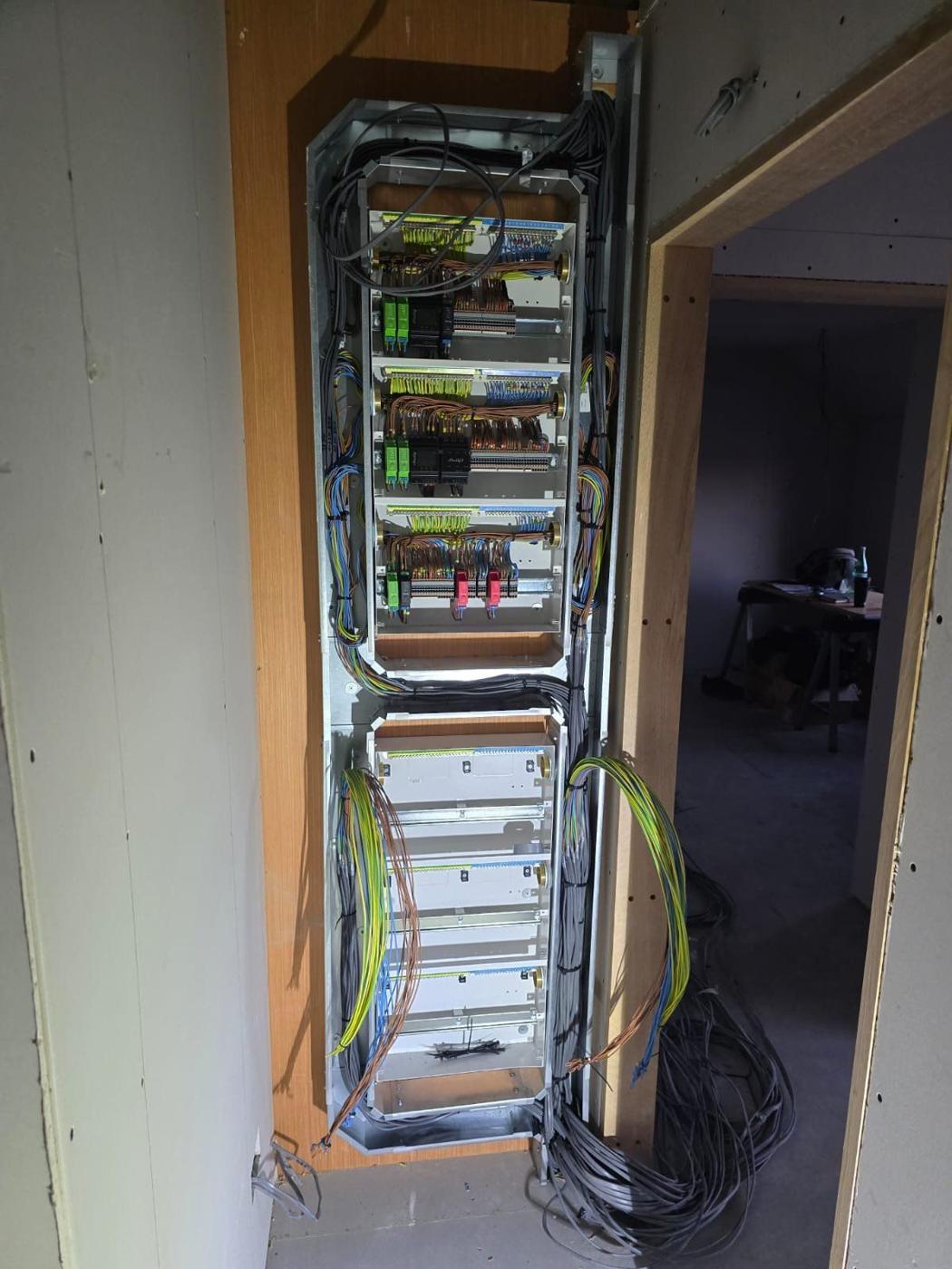 Smart home board built into the wall