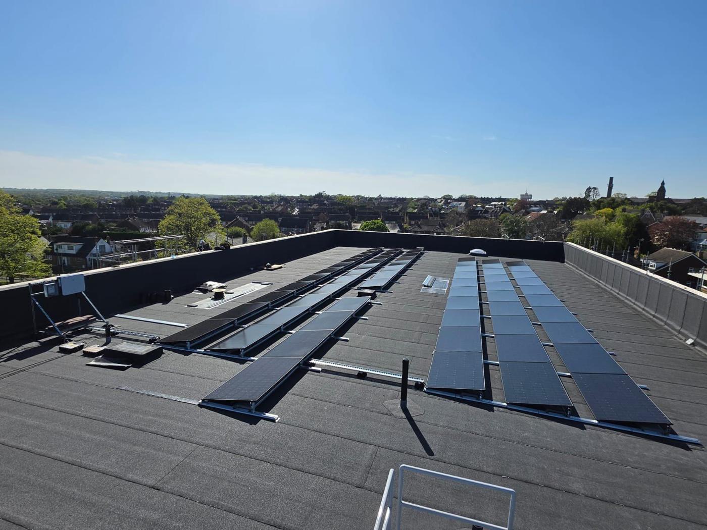Solar array on the Plume Academy roof