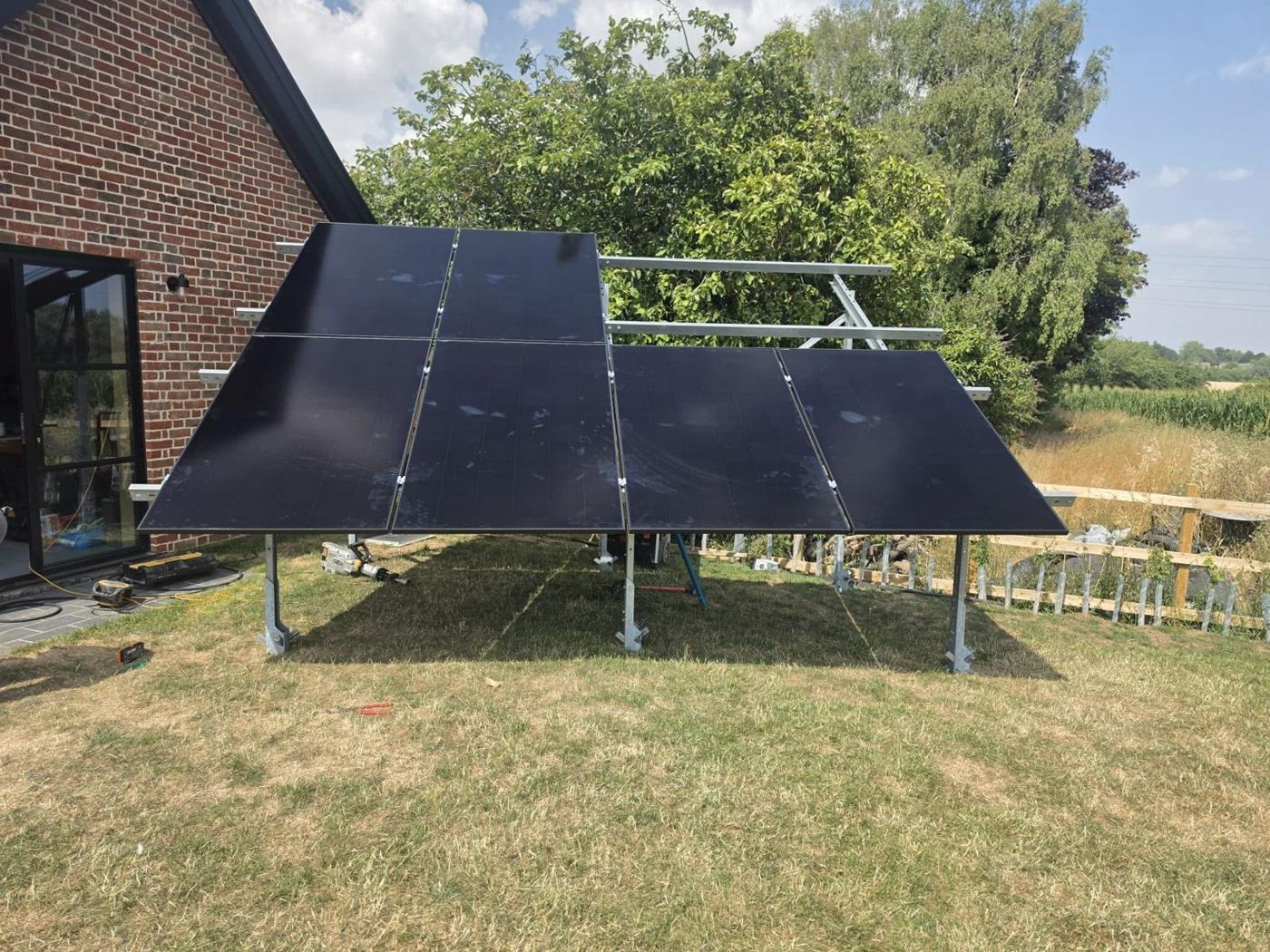 Ground-mount frame with panels