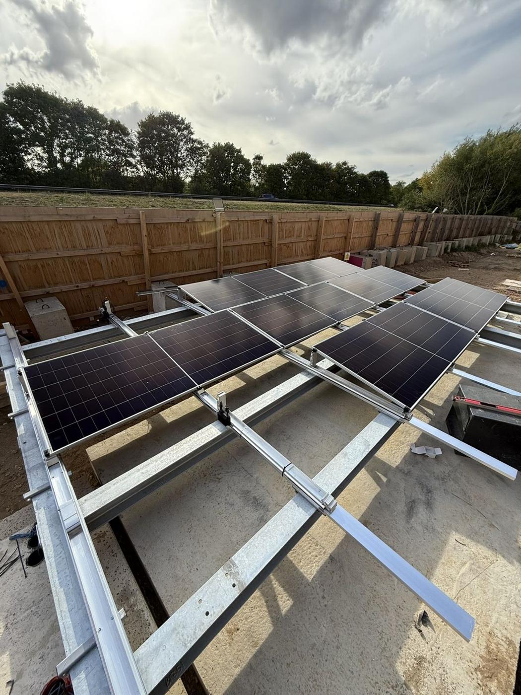 Panels on frames at Oxford Science Park