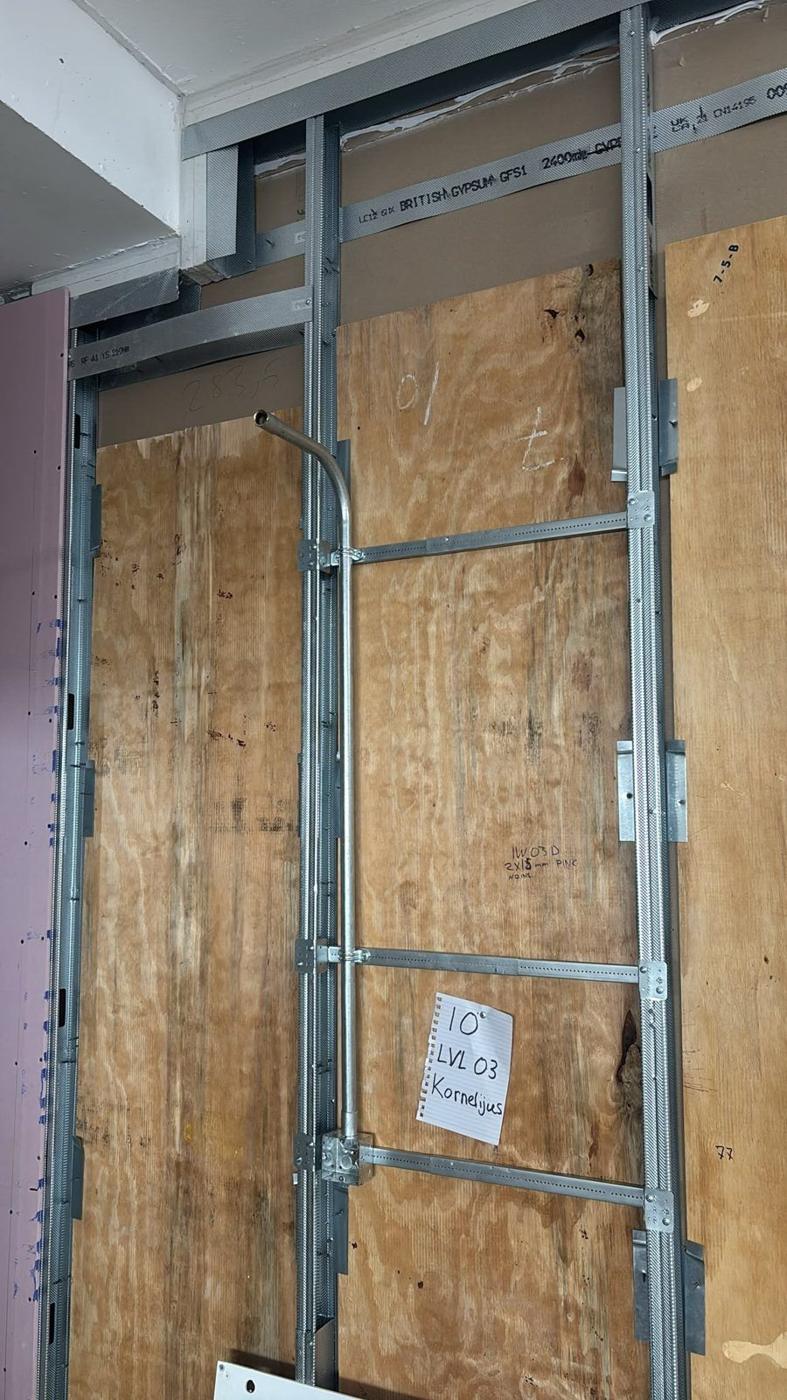 Conduit and back boxes before boarding