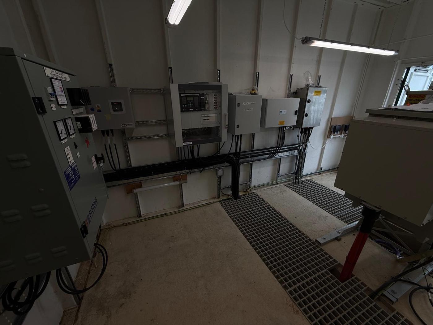 Finished control room with panels and containment