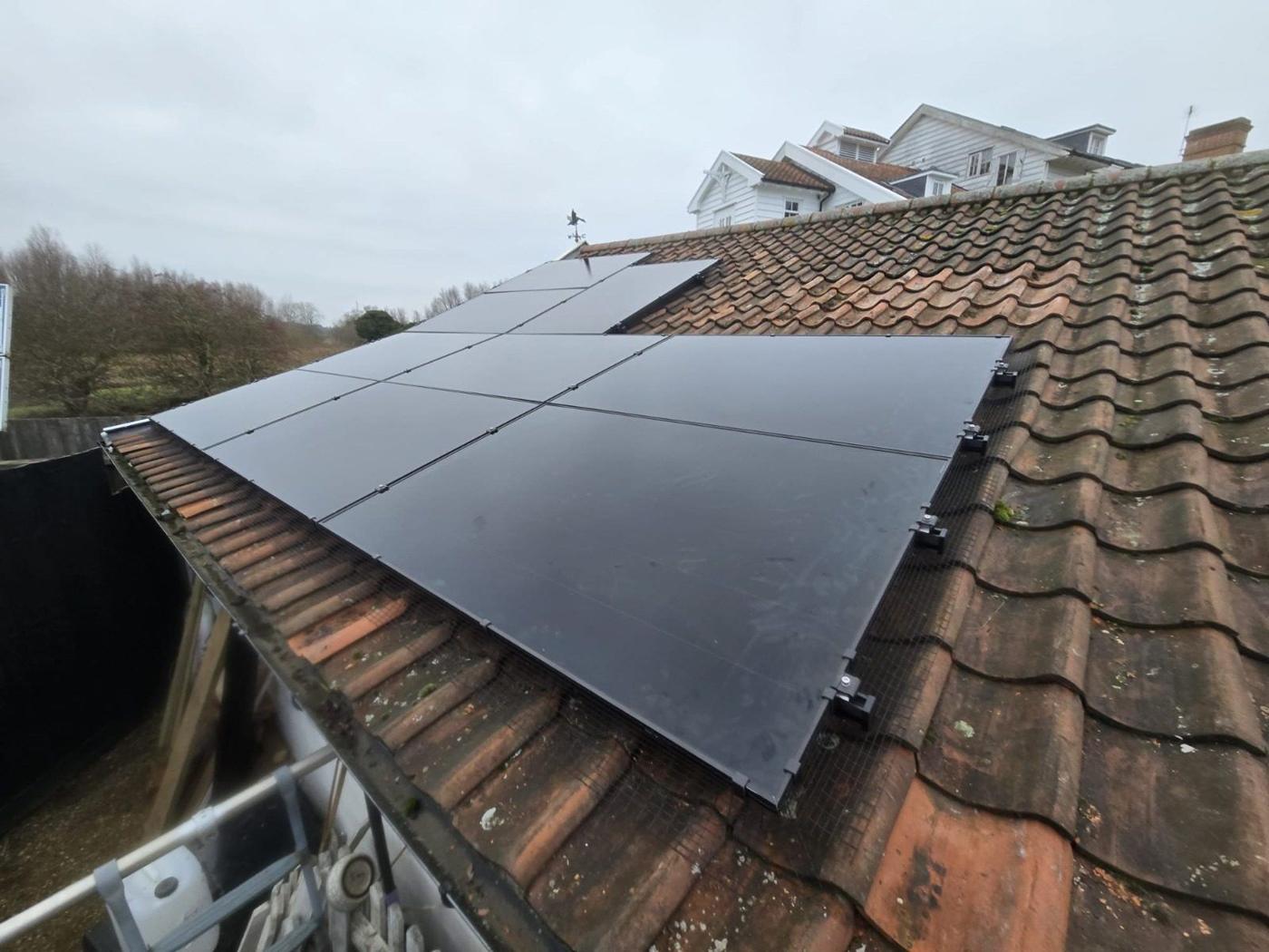 Solar panels on a Suffolk home